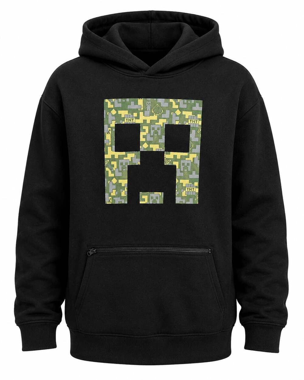 Minecraft Creeper Head Collage Graphic Fleece Hoodie